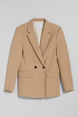 کت دو دکمه پارچه ای زنانه رنگ کرم برشکا Bershka (ساخت اسپانیا)