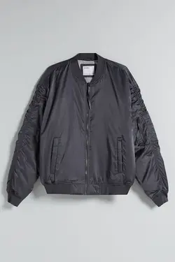 کاپشن بمب افکن بادی مردانه رنگ نقره ای برشکا Bershka (ساخت اسپانیا)