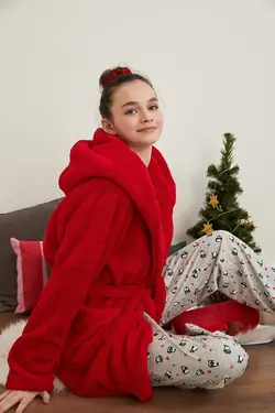 روپوش حمام مخمل داراي کمربند دفاکتو DeFacto (ساخت ترکیه)