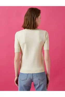 ژاکت بافتنی آستین کوتاه زنانه کوتون Koton (ساخت ترکیه)