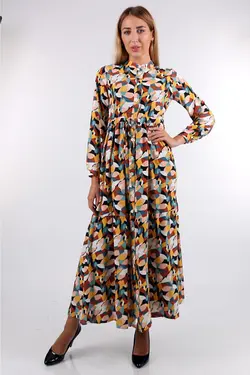 لباس بلند دکمه دار محجبه یقه قاضی  بیگ دارت BigDart (ساخت ترکیه)