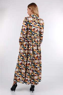 لباس بلند دکمه دار محجبه یقه قاضی  بیگ دارت BigDart (ساخت ترکیه)