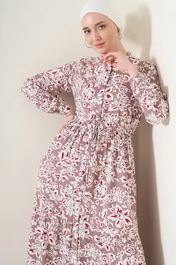 لباس بلند دکمه دار محجبه یقه قاضی  بیگ دارت BigDart (ساخت ترکیه)