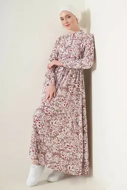 لباس بلند دکمه دار محجبه یقه قاضی  بیگ دارت BigDart (ساخت ترکیه)