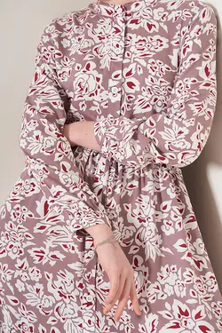 لباس بلند دکمه دار محجبه یقه قاضی  بیگ دارت BigDart (ساخت ترکیه)