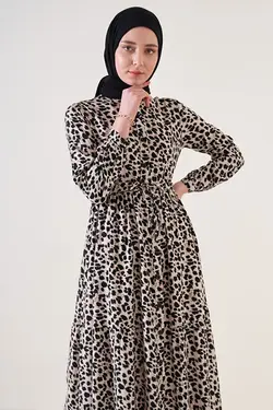 لباس بلند دکمه دار محجبه یقه قاضی  بیگ دارت BigDart (ساخت ترکیه)