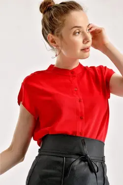 شومیز زنانه ساده نیم آستین بیگ دارت BigDart (ساخت ترکیه)