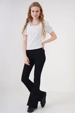 کراپ زنانه آستین کوتاه یقه مربع  بیگ دارت BigDart (ساخت ترکیه)