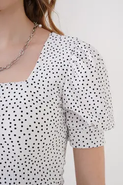 کراپ زنانه آستین کوتاه یقه مربع  بیگ دارت BigDart (ساخت ترکیه)