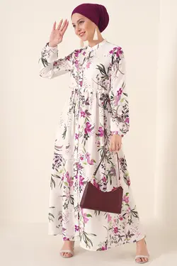 لباس بلند دکمه دار محجبه یقه قاضی  بیگ دارت BigDart (ساخت ترکیه)