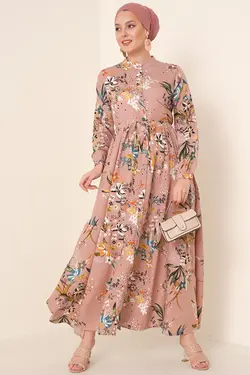 لباس بلند دکمه دار محجبه یقه قاضی  بیگ دارت BigDart (ساخت ترکیه)