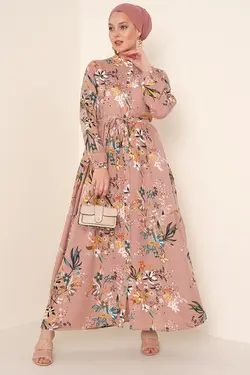 لباس بلند دکمه دار محجبه یقه قاضی  بیگ دارت BigDart (ساخت ترکیه)