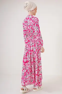 لباس بلند دکمه دار محجبه یقه قاضی  بیگ دارت BigDart (ساخت ترکیه)