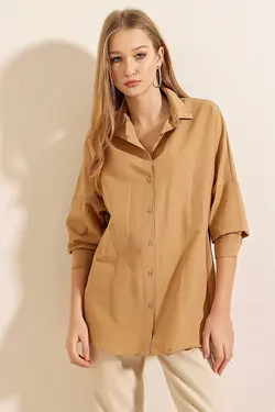 پیراهن پوپلین پایه بلند زنانه سایز بزرگ بیگ دارت BigDart (ساخت ترکیه)