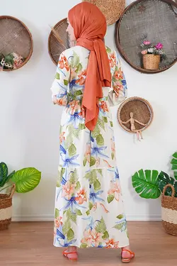 لباس بلند دکمه دار محجبه یقه قاضی  بیگ دارت BigDart (ساخت ترکیه)