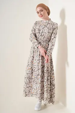 لباس بلند دکمه دار محجبه یقه قاضی  بیگ دارت BigDart (ساخت ترکیه)