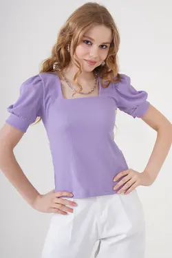 کراپ زنانه آستین کوتاه یقه مربع  بیگ دارت BigDart (ساخت ترکیه)