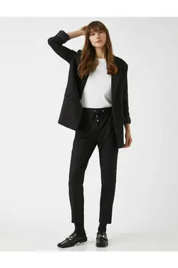 شلوار پارچه ای کمر کش زنانه اسپرت کوتون Koton (ساخت ترکیه)