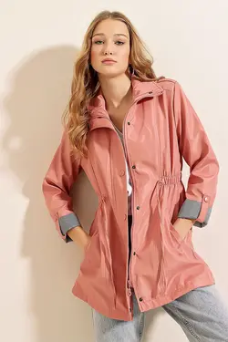 ترنچ کت زنانه جیبی چین دار  بیگ دارت BigDart (ساخت ترکیه)