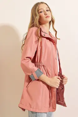 ترنچ کت زنانه جیبی چین دار  بیگ دارت BigDart (ساخت ترکیه)