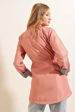 ترنچ کت زنانه جیبی چین دار  بیگ دارت BigDart (ساخت ترکیه)