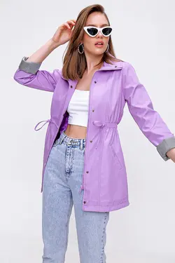 ترنچ کت زنانه جیبی چین دار  بیگ دارت BigDart (ساخت ترکیه)