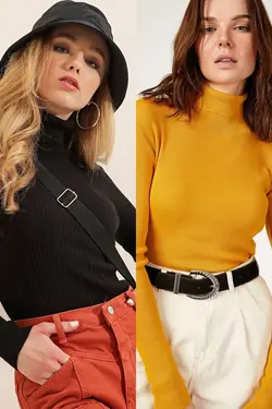 ژاکت بافتنی زنانه یقه اسکی  بیگ دارت BigDart (ساخت ترکیه)