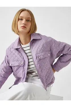 کت لحافی طرح لوزی جیب دار زنانه کوتون Koton (ساخت ترکیه)