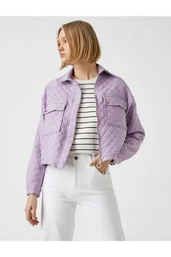 کت لحافی طرح لوزی جیب دار زنانه کوتون Koton (ساخت ترکیه)