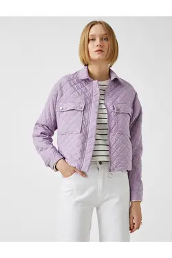 کت لحافی طرح لوزی جیب دار زنانه کوتون Koton (ساخت ترکیه)