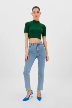 شلوار جین اسلیم فیت مدل مام جین زنانه استرادیواریوس Stradivarius (ساخت اسپانیا)