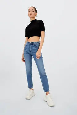 شلوار جین اسلیم فیت مدل مام جین زنانه استرادیواریوس Stradivarius (ساخت اسپانیا)