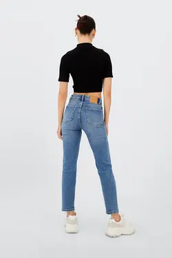 شلوار جین اسلیم فیت مدل مام جین زنانه استرادیواریوس Stradivarius (ساخت اسپانیا)