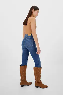 شلوار جین اسلیم فیت مدل مام جین زنانه استرادیواریوس Stradivarius (ساخت اسپانیا)