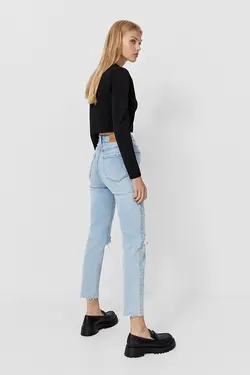 شلوار جین اسلیم فیت مدل مام جین زنانه استرادیواریوس Stradivarius (ساخت اسپانیا)