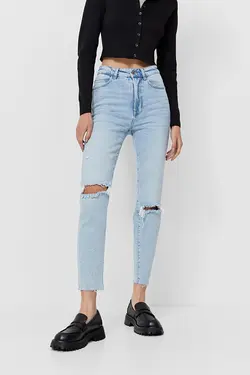 شلوار جین اسلیم فیت مدل مام جین زنانه استرادیواریوس Stradivarius (ساخت اسپانیا)