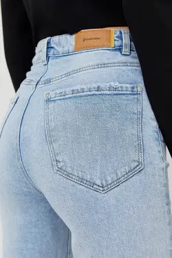 شلوار جین اسلیم فیت مدل مام جین زنانه استرادیواریوس Stradivarius (ساخت اسپانیا)