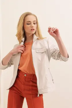 کت بایکر  زنانه یقه ایستاده بیگ دارت BigDart (ساخت ترکیه)