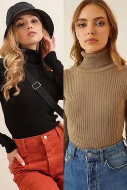 ژاکت بافتنی زنانه یقه اسکی  بیگ دارت BigDart (ساخت ترکیه)