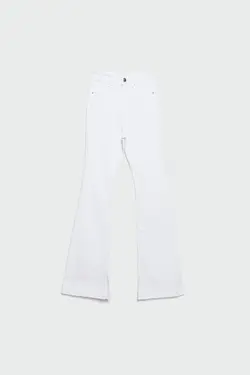 شلوار جین پاگشاد چاک دار زنانه سفید استرادیواریوس Stradivarius (ساخت اسپانیا)