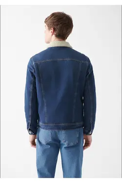 کت جین یقه کلاسیک ساده و خزدار مردانه ماوی Mavi (ساخت ترکیه)