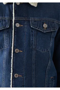 کت جین یقه کلاسیک ساده و خزدار مردانه ماوی Mavi (ساخت ترکیه)