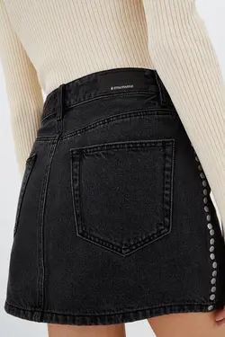 دامن جین زنانه خاکستری استرادیواریوس Stradivarius (ساخت اسپانیا)