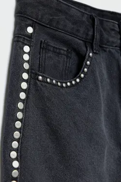 دامن جین زنانه خاکستری استرادیواریوس Stradivarius (ساخت اسپانیا)