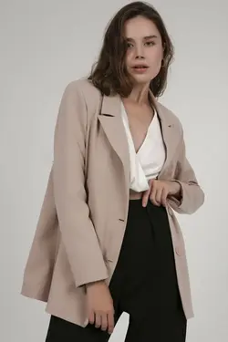 کت دو دکمه ای زنانه سایز بزرگ بیگ دارت BigDart (ساخت ترکیه)