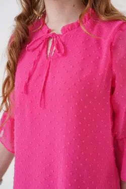 بلوز شیفون زنانه یقه پاپیون بیگ دارت BigDart (ساخت ترکیه)