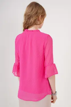 بلوز شیفون زنانه یقه پاپیون بیگ دارت BigDart (ساخت ترکیه)