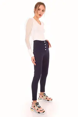 شلوار لاکرا کمر بلند دکمه دار زنانه بیگ دارت BigDart (ساخت ترکیه)