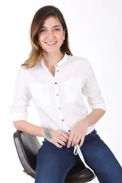 پیراهن توری یقه پیراهن زنانه سفید بیگ دارت BigDart (ساخت ترکیه)