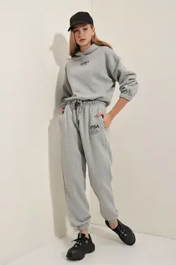 ست هودی شلوار ورزشی زنانه چاپی ناسا  بیگ دارت BigDart (ساخت ترکیه)